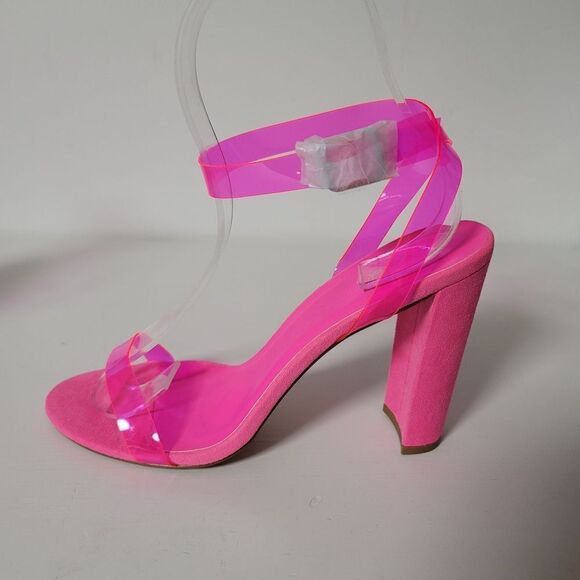 Qupid neon fuschia transparent ankle-strap sandal - Picture 12 of 13